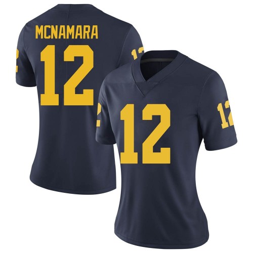 Cade McNamara Michigan Wolverines Women's NCAA #12 Navy Limited Brand Jordan College Stitched Football Jersey ILX8654YE